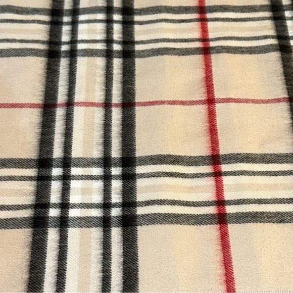 🌟HP🌟Beige Check Plaid Tartan Feel Cashmink  Scarf by FRAAS Made in Germany - Picture 8 of 8